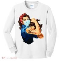 Rosie The Riveter Woman Nurse Kids Long Sleeve Shirt thumb 0