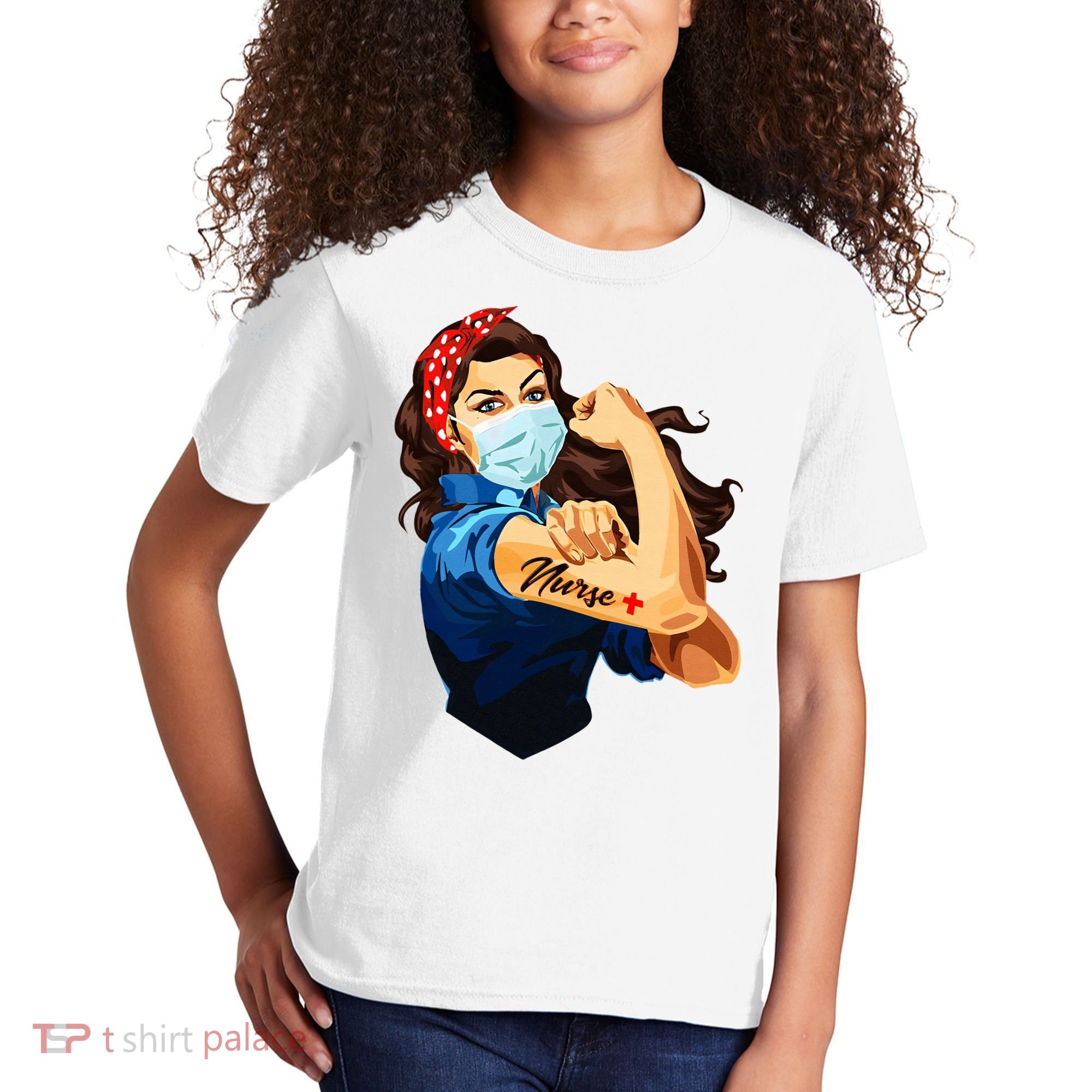 Rosie The Riveter Woman Nurse Kids T-Shirt