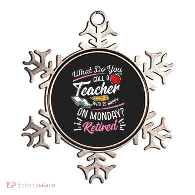Retirement Teacher Retired Teacher Happy On Monday Ornament