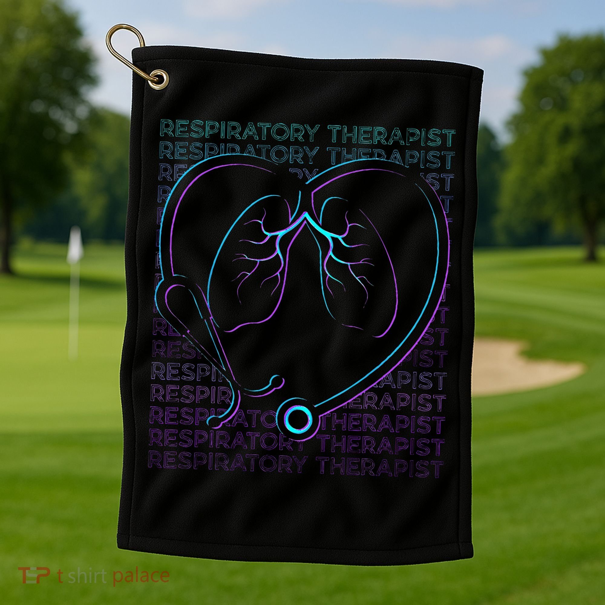 Respiratory Therapist Respiratory Therapy Retro Golf Towel