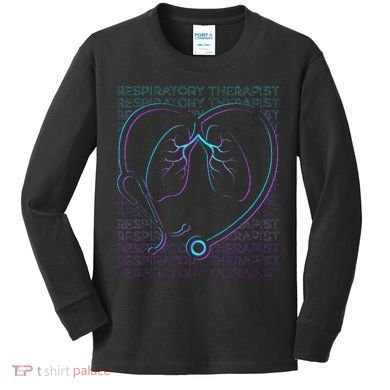 Respiratory Therapist Respiratory Therapy Retro Kids Long Sleeve Shirt
