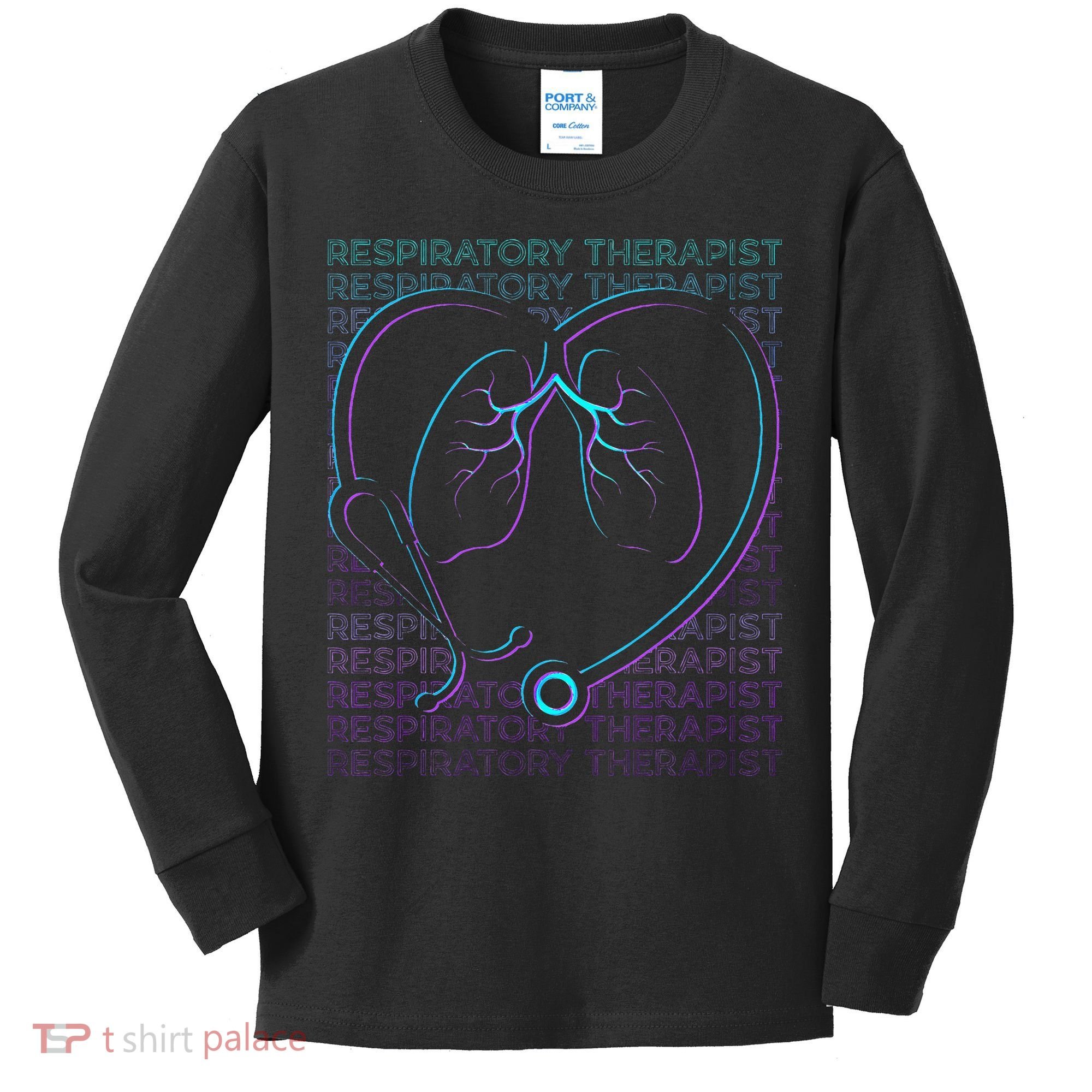 Respiratory Therapist Respiratory Therapy Retro Kids Long Sleeve Shirt