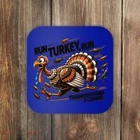 Run Turkey Run! Funny Thanksgiving Escape Running Costume Gift Coaster thumb 0