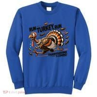 Run Turkey Run! Funny Thanksgiving Escape Running Costume Gift Tall Sweatshirt thumb 0