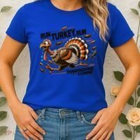 Run Turkey Run! Funny Thanksgiving Escape Running Costume Gift Women's T-Shirt thumb 2