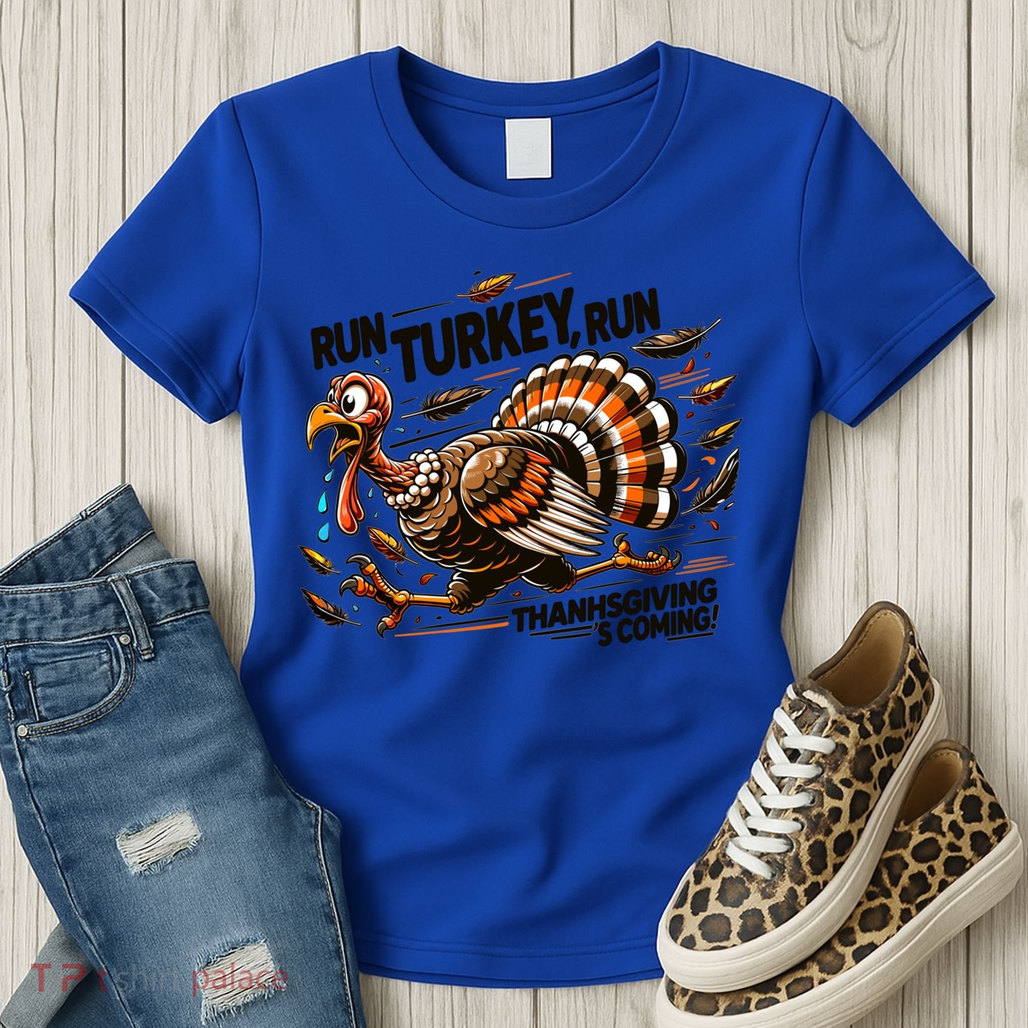 Run Turkey Run! Funny Thanksgiving Escape Running Costume Gift Women's T-Shirt