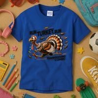 Run Turkey Run! Funny Thanksgiving Escape Running Costume Gift Kids T-Shirt thumb 3