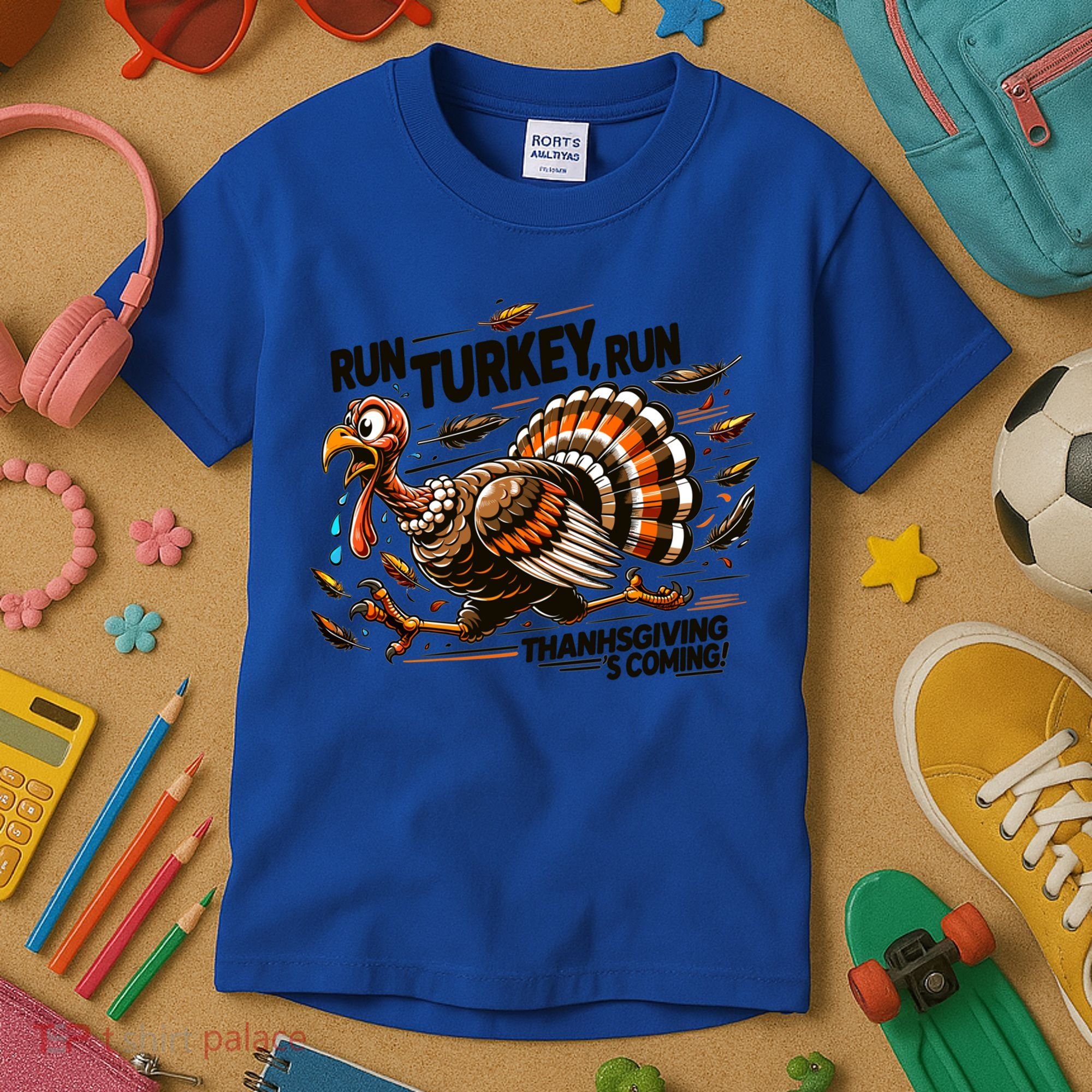 Run Turkey Run! Funny Thanksgiving Escape Running Costume Gift Kids T-Shirt