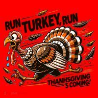 Run Turkey Run! Funny Thanksgiving Escape Running Costume Gift Santa Hat thumb 1