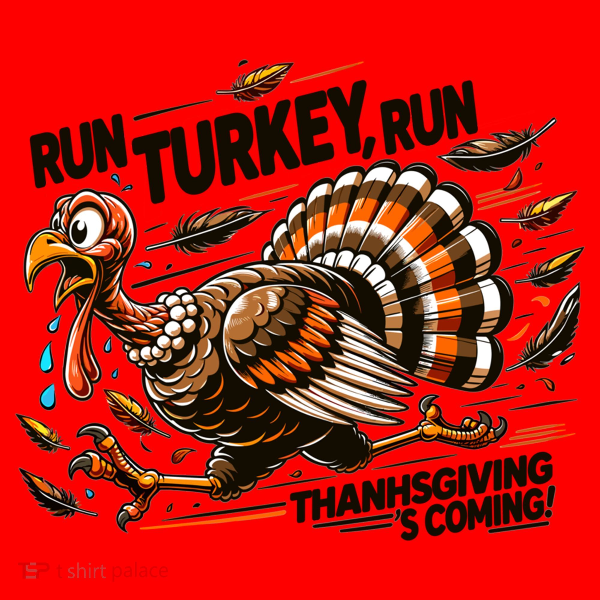 Run Turkey Run! Funny Thanksgiving Escape Running Costume Gift Santa Hat