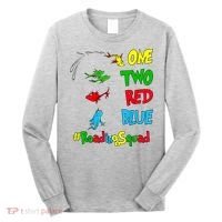 Reading Teacher Squad Oh The Places One Two Red Blue Fish Long Sleeve Shirt thumb 0