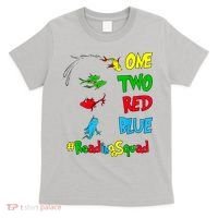 Reading Teacher Squad Oh The Places One Two Red Blue Fish T-Shirt thumb 0