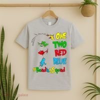 Reading Teacher Squad Oh The Places One Two Red Blue Fish T-Shirt thumb 2