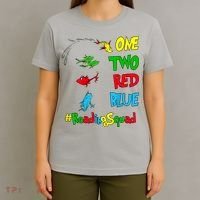 Reading Teacher Squad Oh The Places One Two Red Blue Fish T-Shirt thumb 4