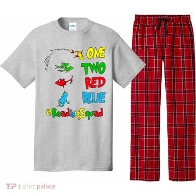 Reading Teacher Squad Oh The Places One Two Red Blue Fish Pajama Set