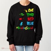 Reading Teacher Squad Oh The Places One Two Red Blue Fish Women's Sweatshirt thumb 0