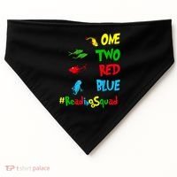 Reading Teacher Squad Oh The Places One Two Red Blue Fish USA-Made Doggie Bandana thumb 0