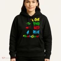 Reading Teacher Squad Oh The Places One Two Red Blue Fish Hoodie thumb 5