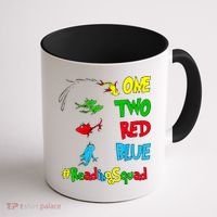 Reading Teacher Squad Oh The Places One Two Red Blue Fish Coffee Mug thumb 1