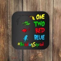 Reading Teacher Squad Oh The Places One Two Red Blue Fish Coaster thumb 0