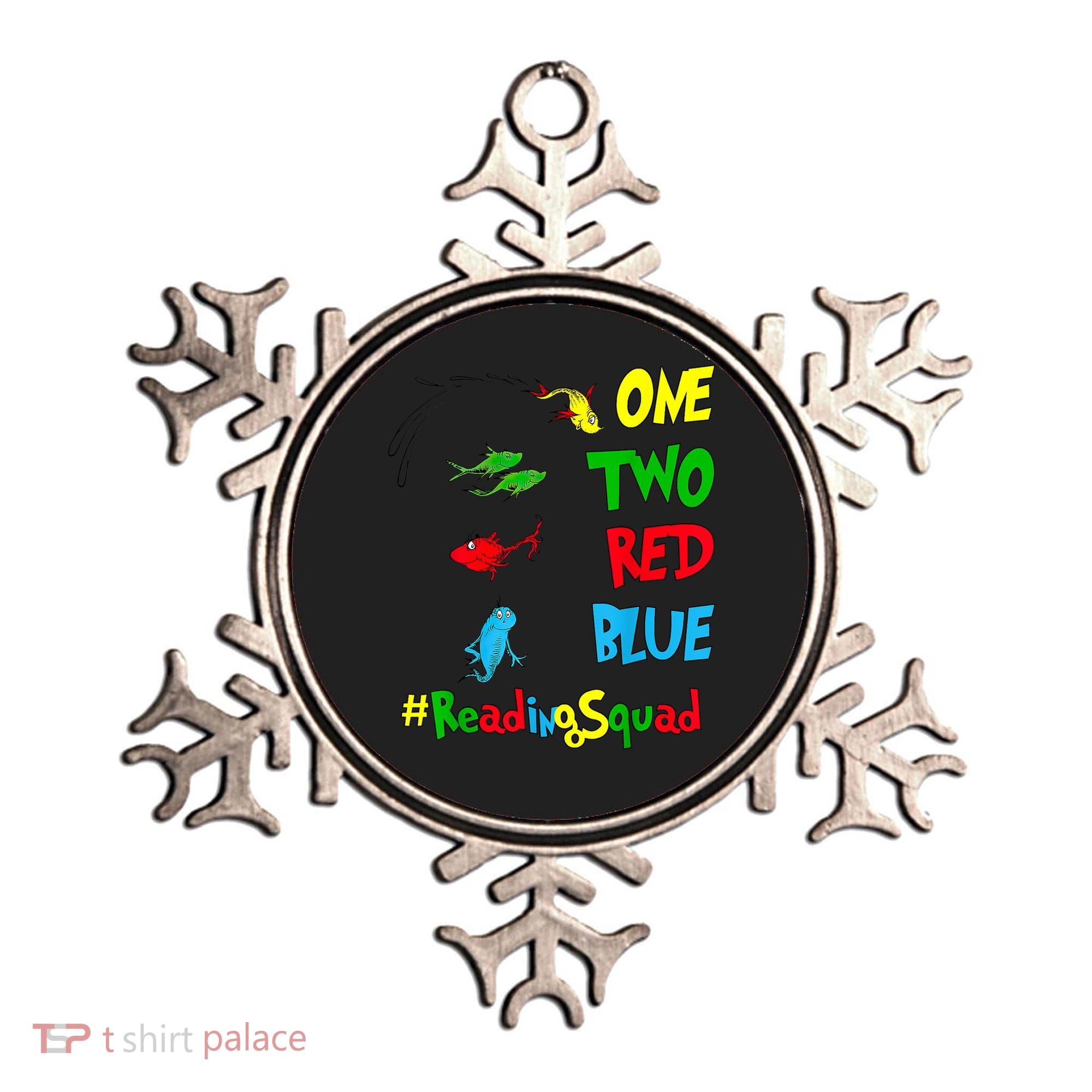 Reading Teacher Squad Oh The Places One Two Red Blue Fish Ornament