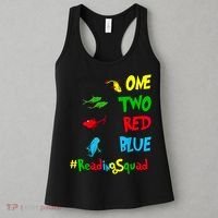 Reading Teacher Squad Oh The Places One Two Red Blue Fish Women's Tank Top thumb 3