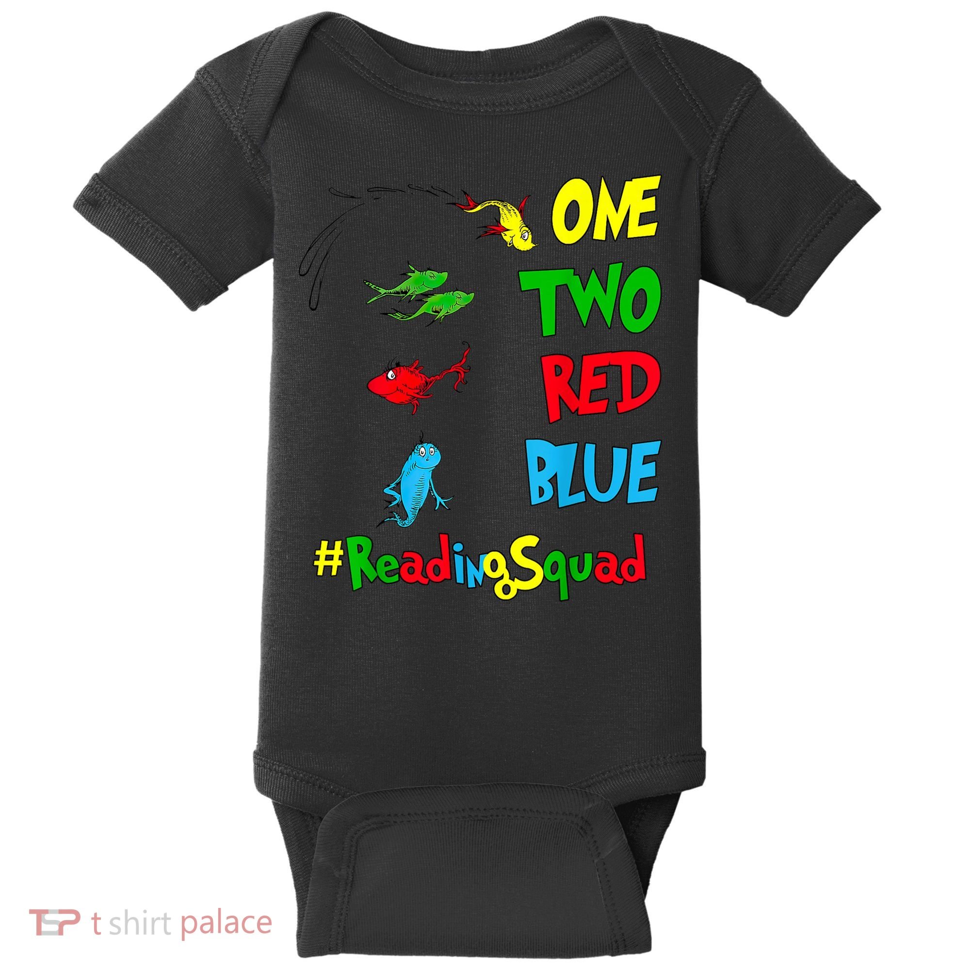Reading Teacher Squad Oh The Places One Two Red Blue Fish Baby Bodysuit