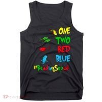 Reading Teacher Squad Oh The Places One Two Red Blue Fish Tank Top thumb 0