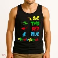 Reading Teacher Squad Oh The Places One Two Red Blue Fish Tank Top thumb 3