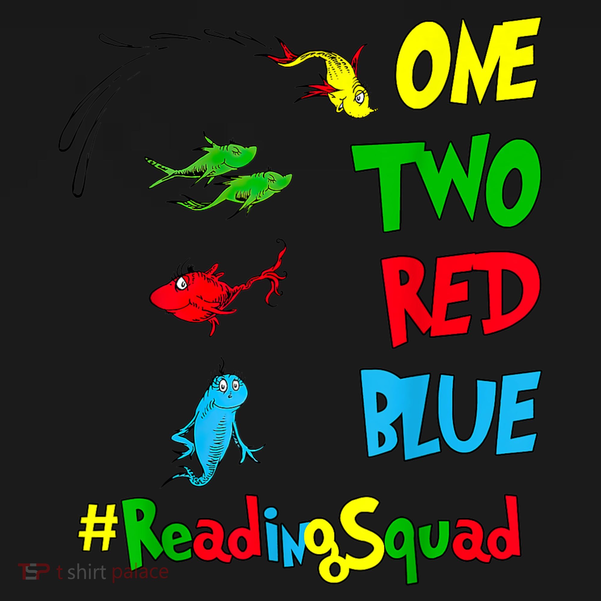 Reading Teacher Squad Oh The Places One Two Red Blue Fish Tote Bag