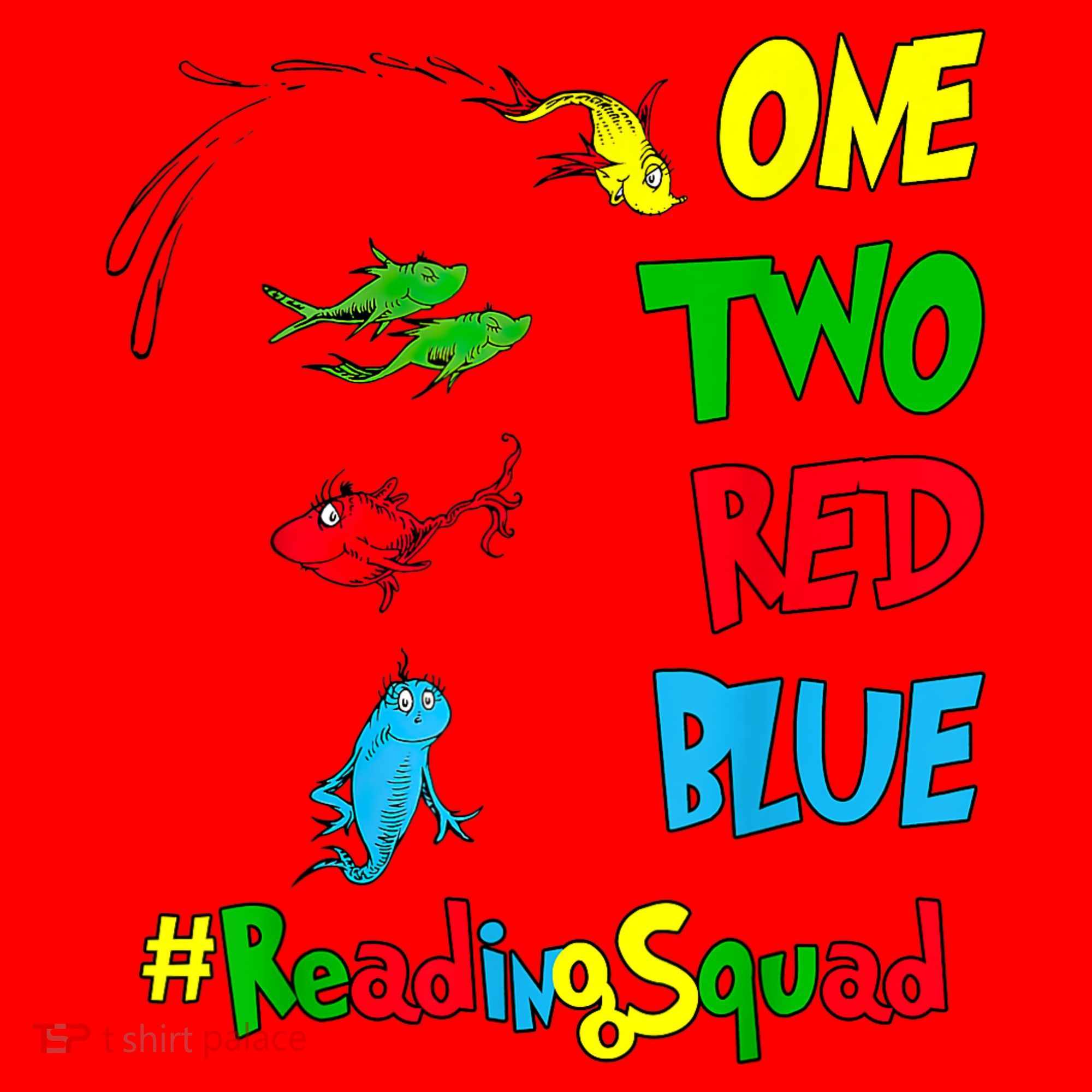 Reading Teacher Squad Oh The Places One Two Red Blue Fish Santa Hat