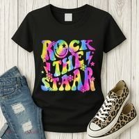 Rock The Staar Rock The Test Test Day Teachers Motivational Women's T-Shirt thumb 3