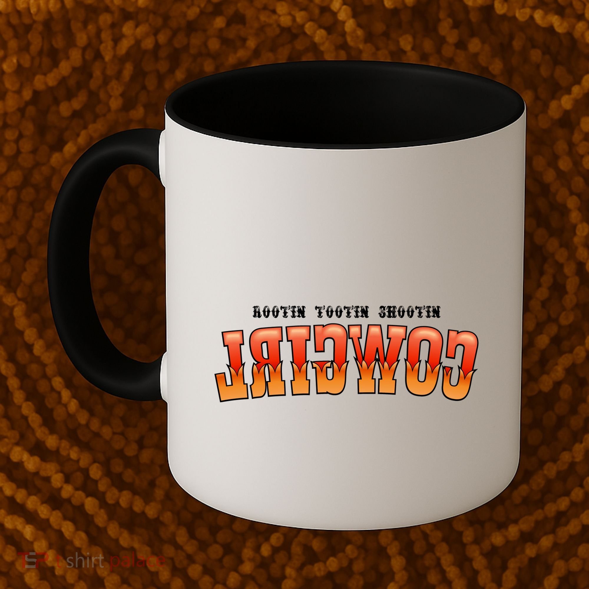 Rootin Tootin Shootin Reverse Cowgirl Western Logo Coffee Mug