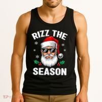 Rizz The Season Santa Funny Christmas Tank Top thumb 3