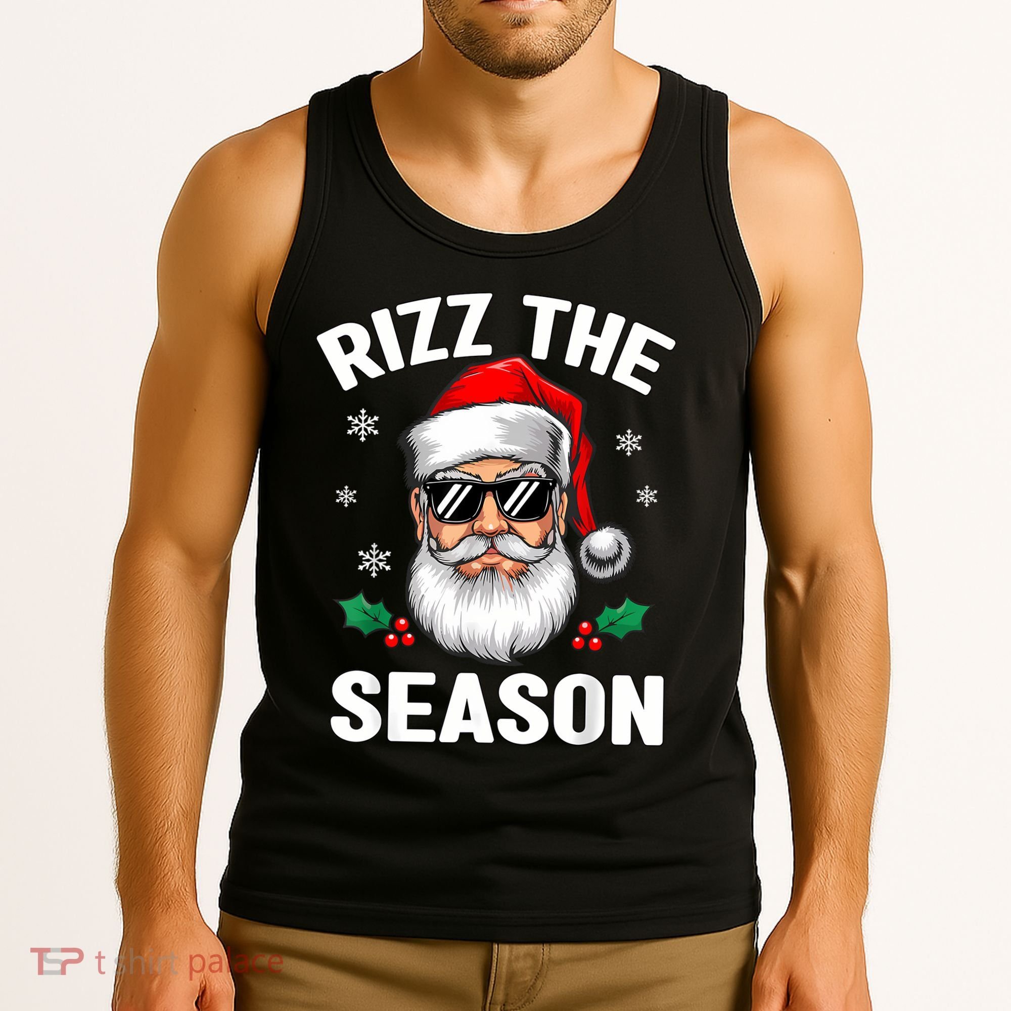 Rizz The Season Santa Funny Christmas Tank Top
