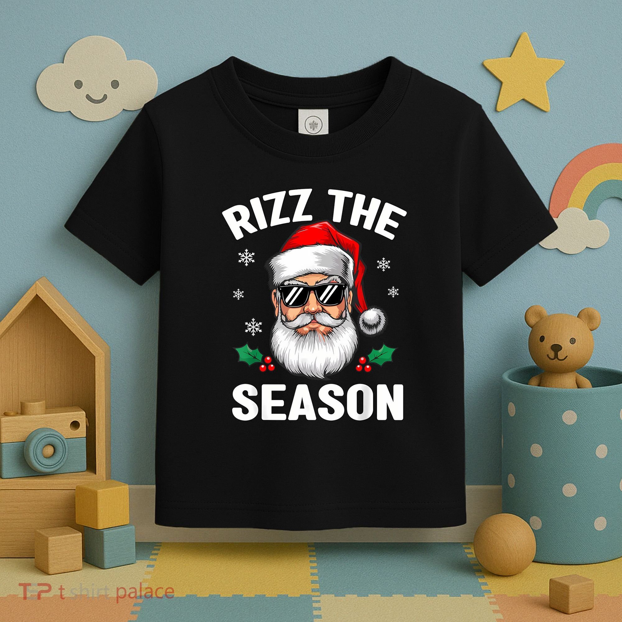 Rizz The Season Santa Funny Christmas Toddler T-Shirt