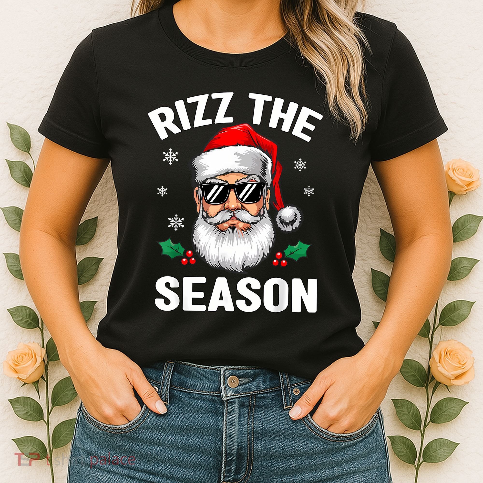 Rizz The Season Santa Funny Christmas Women's T-Shirt