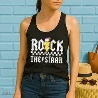 Rock The Staar Motivational Testing Day For Teacher Student Women's Tank Top thumb 2