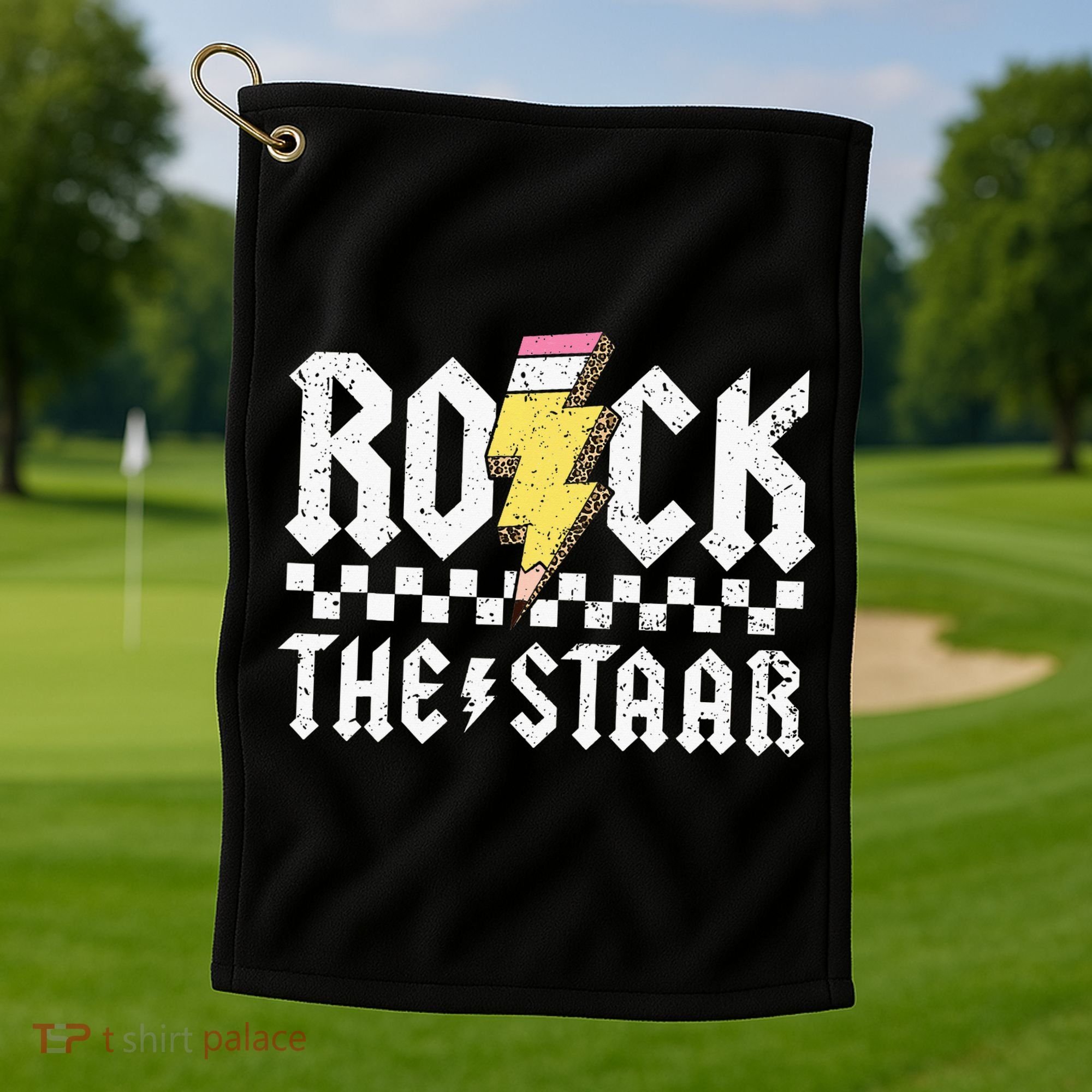 Rock The Staar Motivational Testing Day For Teacher Student Golf Towel