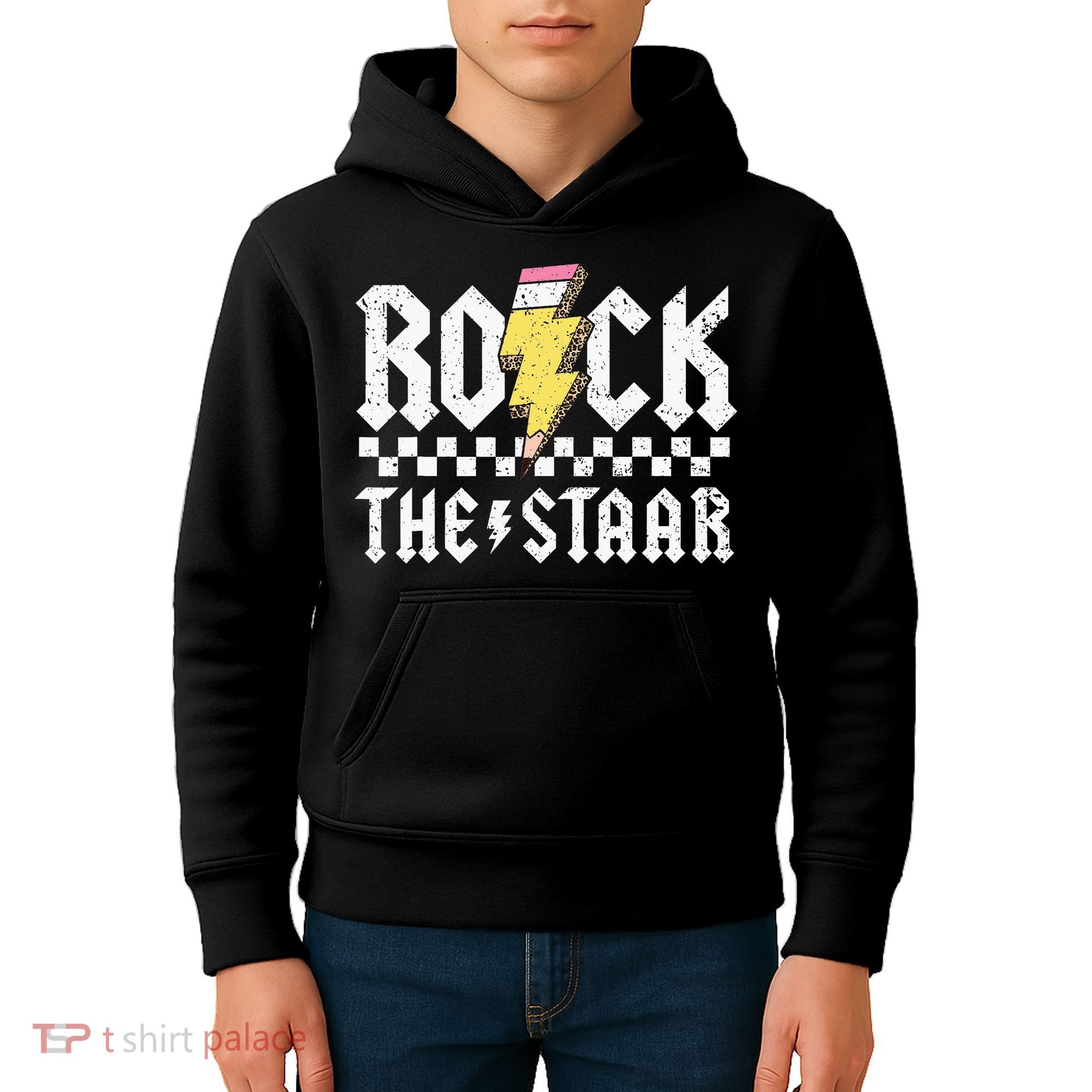 Rock The Staar Motivational Testing Day For Teacher Student Kids Hoodie
