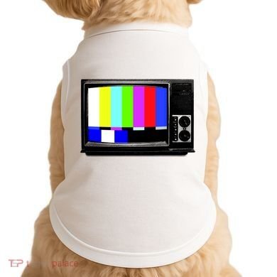 Retro TV Screen Colored Lines Doggie Tank