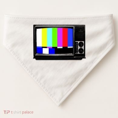Retro TV Screen Colored Lines USA-Made Doggie Bandana