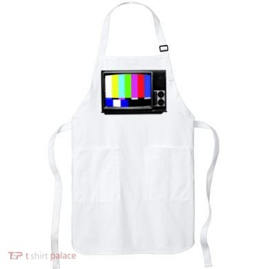 Retro TV Screen Colored Lines Apron
