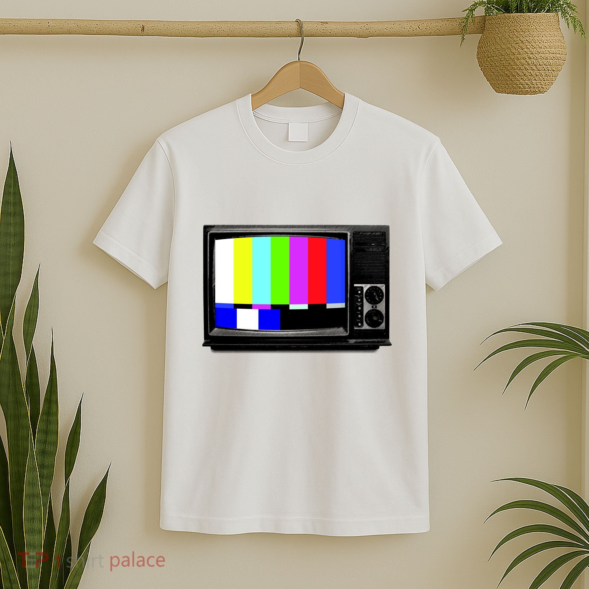 Retro TV Screen Colored Lines T-Shirt