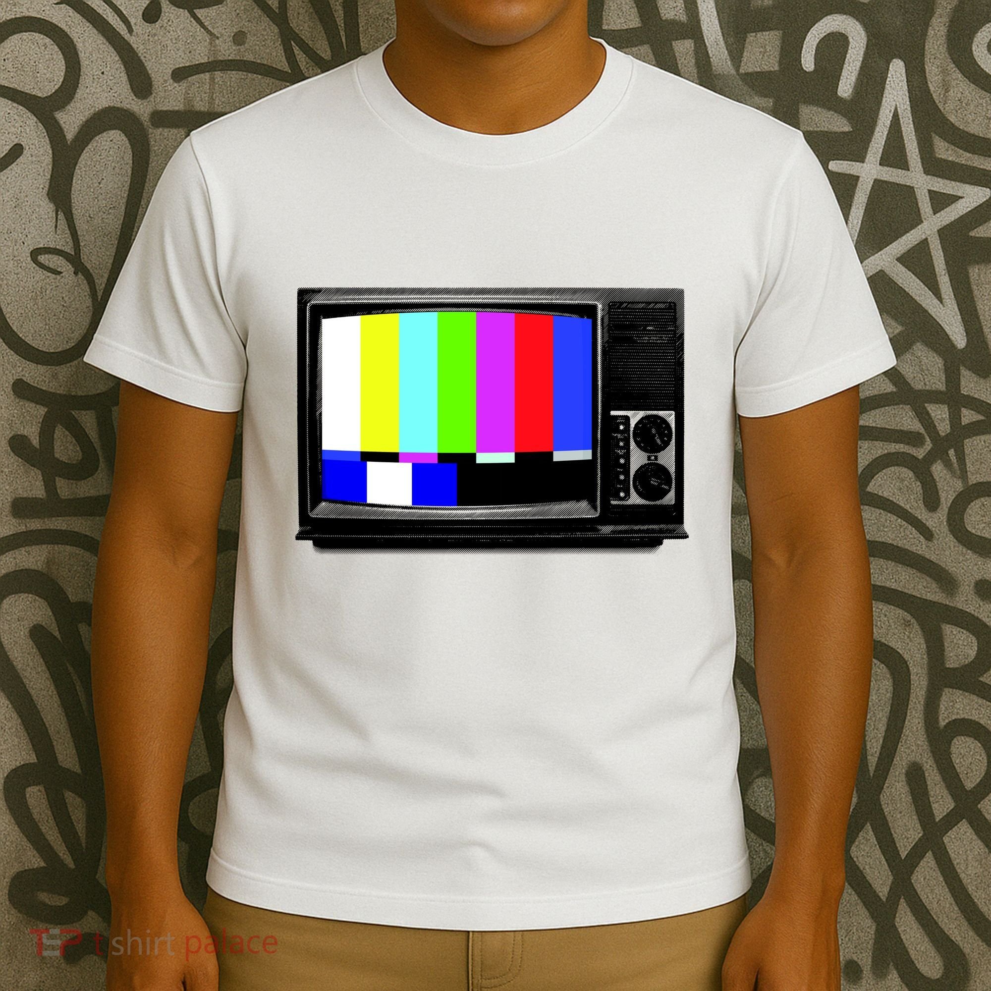 Retro TV Screen Colored Lines T-Shirt
