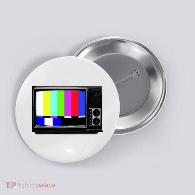 Retro TV Screen Colored Lines Button