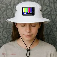 Retro TV Screen Colored Lines Bucket Hat thumb 3