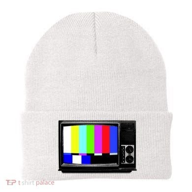 Retro TV Screen Colored Lines Beanie