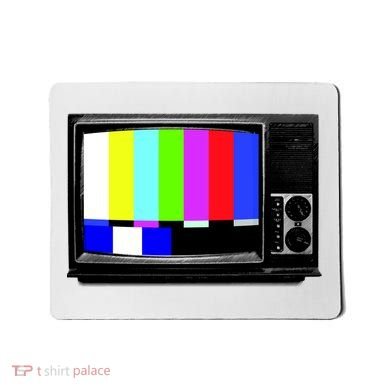 Retro TV Screen Colored Lines Mousepad
