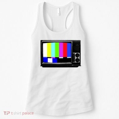 Retro TV Screen Colored Lines Women's Tank Top
